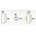 Tubo - Applique Gesso Tinteggiabile Cilindrica Biemissione