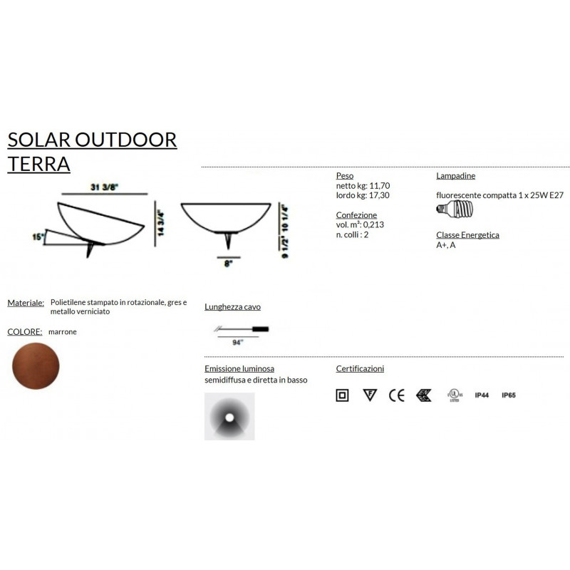 Foscarini Solar Outdoor Marrone
