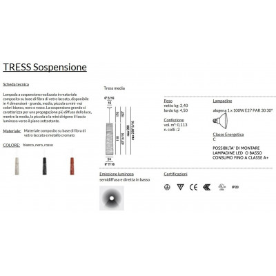 Foscarini Tress Media Sospensione
