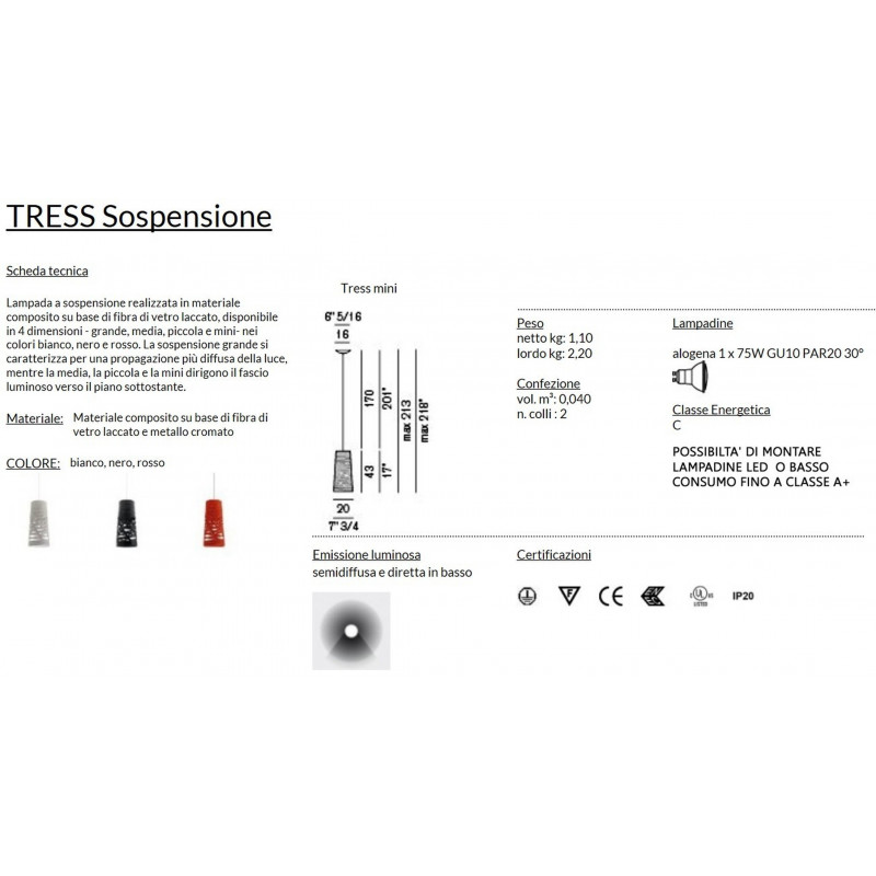 Foscarini Tress Mini Sospensione