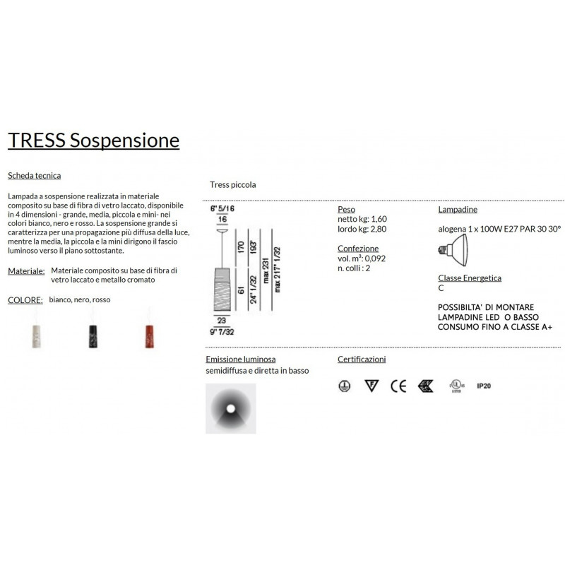 Foscarini Tress Piccola Sospensione