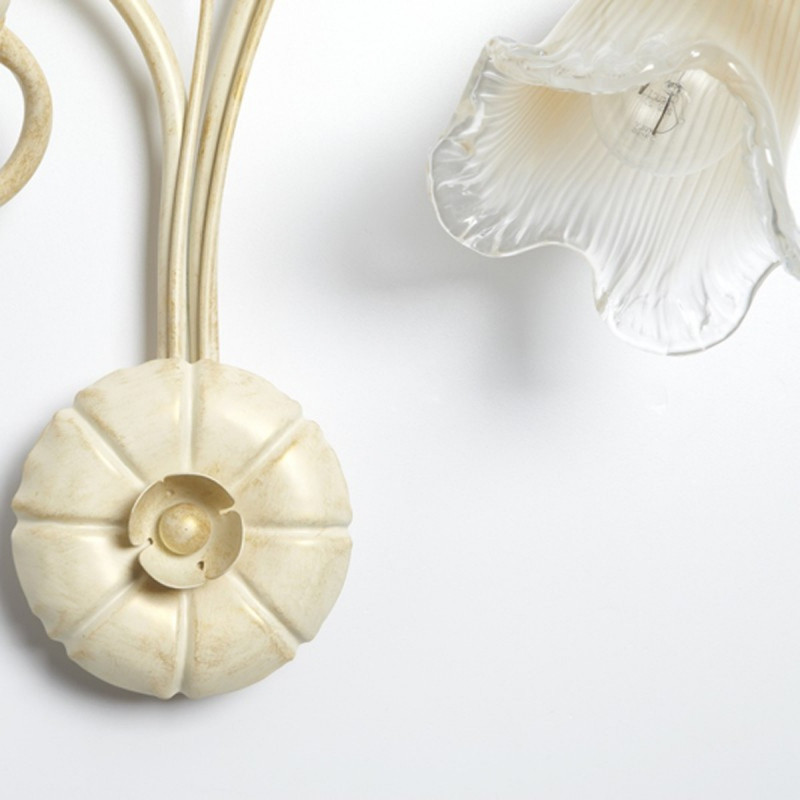 APPLIQUE CLASSICA 2 LUCI STILE FERRO BATTUTO AVORIO-ORO