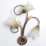 APPLIQUE CLASSICA 3 LUCI STILE FERRO BATTUTO OTTONE-RAME