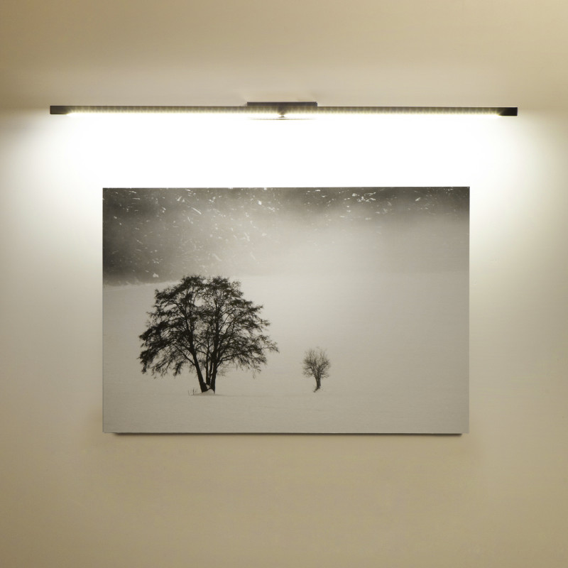 LINEA 2 cromo - Lampada parete applique LED 16W alta potenza per specchi e quadri