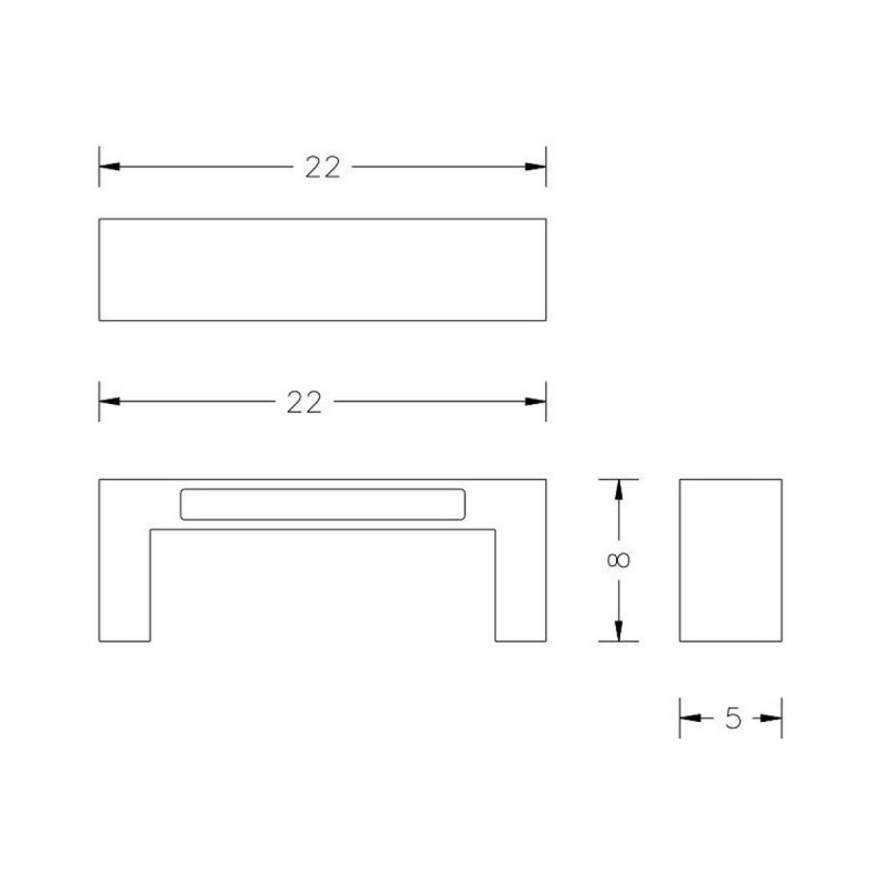 BRIDGE BIANCO - APPLIQUE LAMPADA PARETE LED 14,4W DESIGN MODERNO BIEMISSIONE