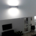 BRIDGE BIANCO - APPLIQUE LAMPADA PARETE LED 14,4W DESIGN MODERNO BIEMISSIONE