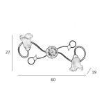 Plafoniera classica 2 luci stile ferro battuto Ottone-Rame lampadario MADE in ITALY