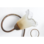 Plafoniera classica 2 luci stile ferro battuto Ottone-Rame lampadario MADE in ITALY