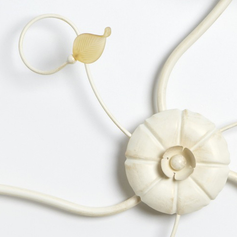 PLAFONIERA CLASSICA 3 LUCI STILE FERRO BATTUTO AVORIO-ORO LAMPADARIO MADE IN ITALY