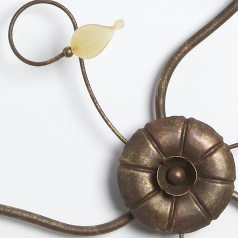 Plafoniera classica 3 luci stile ferro battuto Ottone-Rame lampadario MADE in ITALY