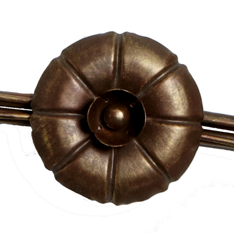 Plafoniera classica 4 luci stile ferro battuto Ottone-Rame lampadario MADE in ITALY