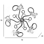 Plafoniera classica 5 luci stile ferro battuto Avorio-Oro lampadario MADE in ITALY