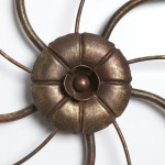 Plafoniera classica 5 luci stile ferro battuto Ottone-Rame lampadario MADE in ITALY