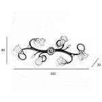 Plafoniera classica 6 luci stile ferro battuto Ottone-Rame lampadario  MADE in ITALY