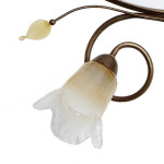 Plafoniera classica 6 luci stile ferro battuto Ottone-Rame lampadario  MADE in ITALY