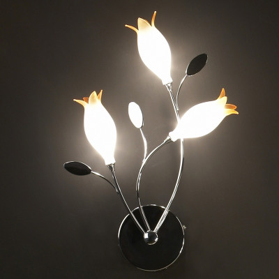 FLOWER - Applique Lampada parete 3 luci metallo cromo...