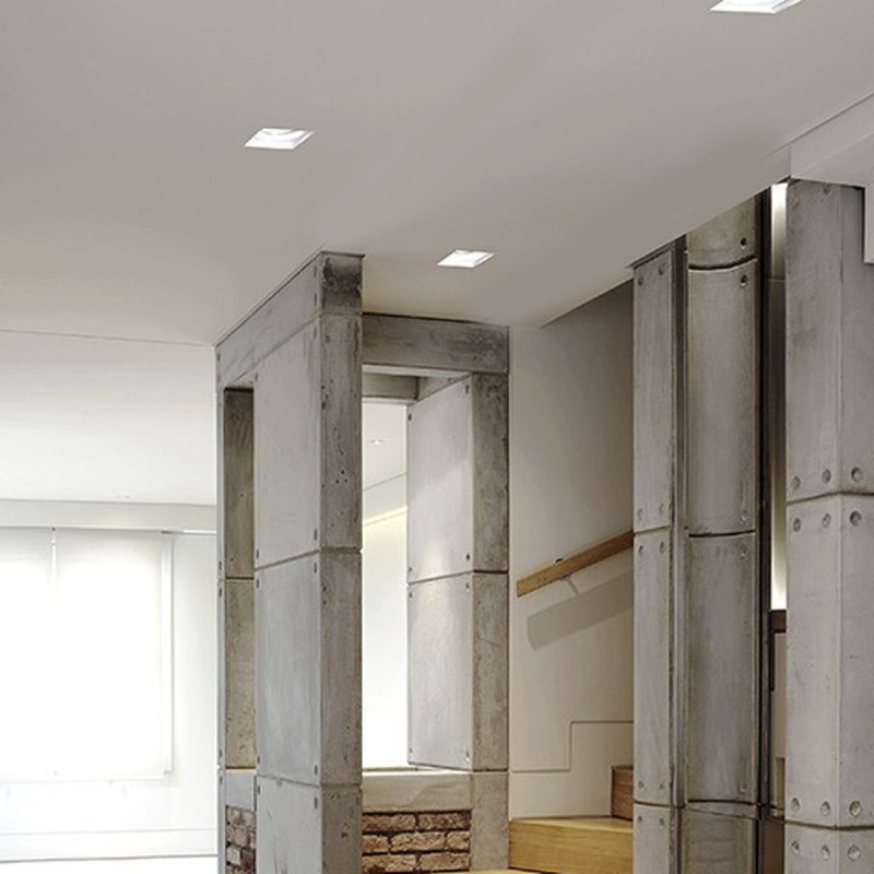 FARETTO INCASSO IN GESSO A SCOPARSA TINTEGGIABILE GU10 SENZA VETRO