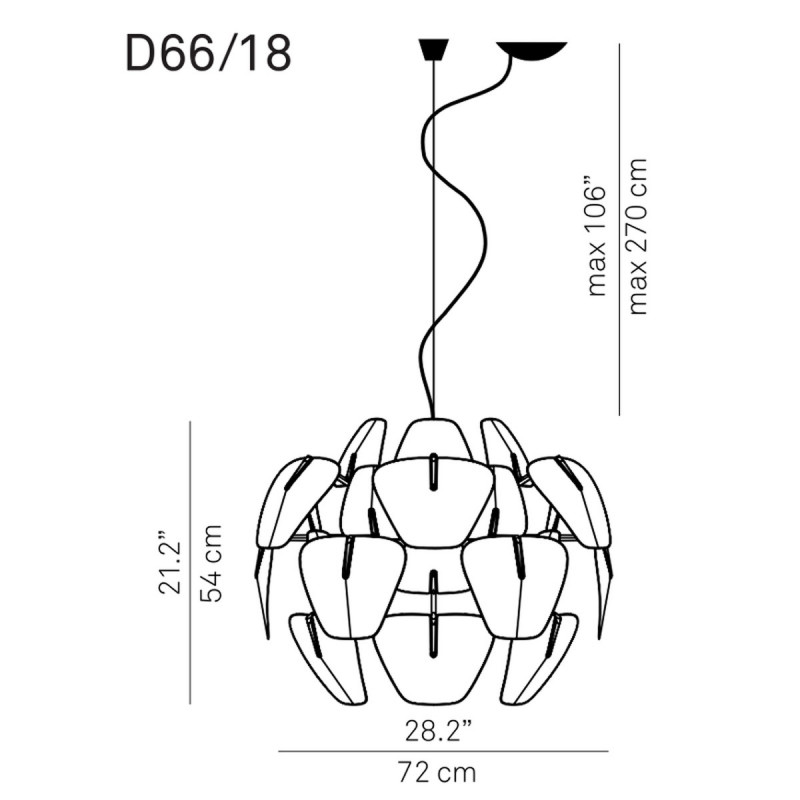 LUCEPLAN HOPE SOSPENSIONE D. 72 - SCHEDA MISURE