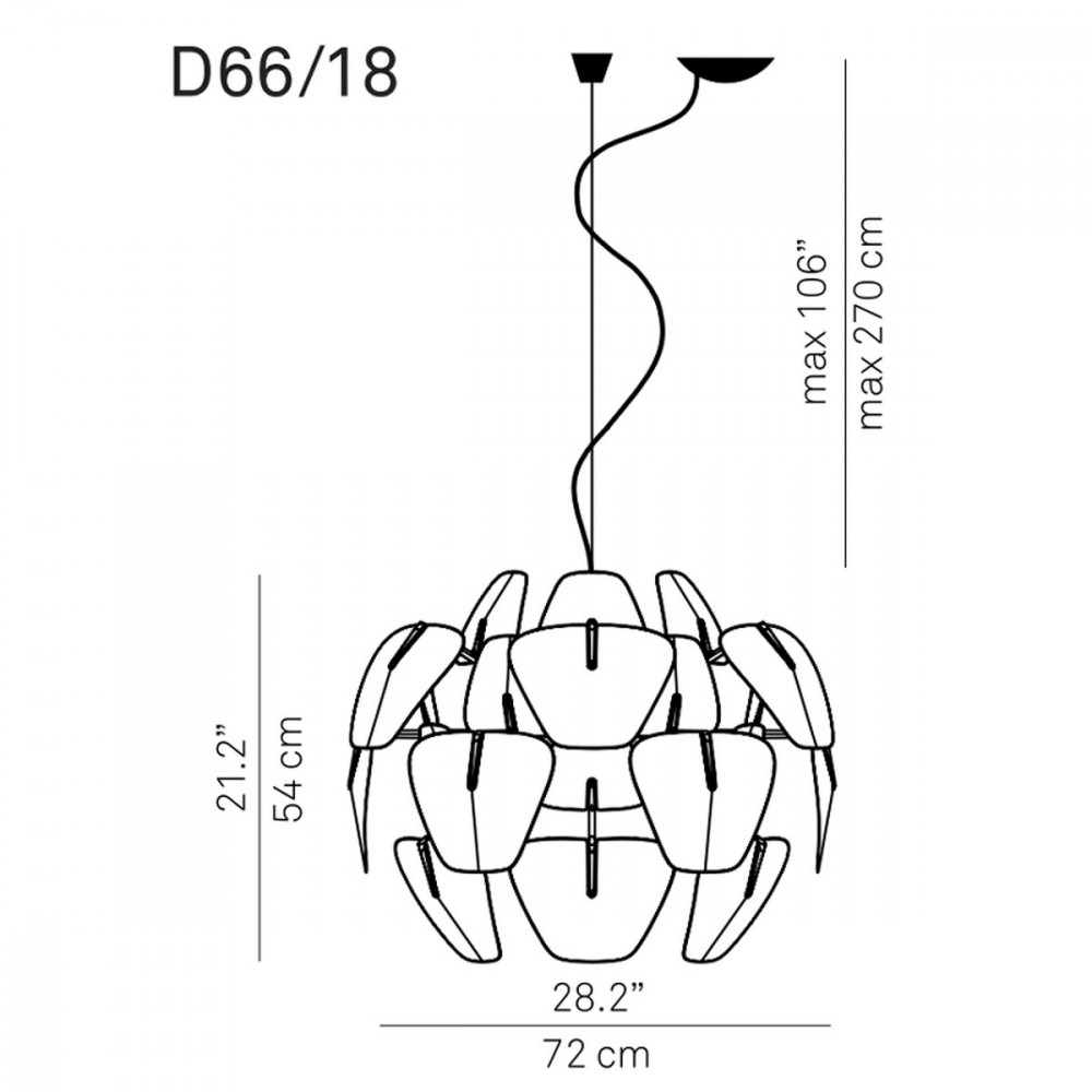 Hope sospensione D66/18 72 CM - scheda misure