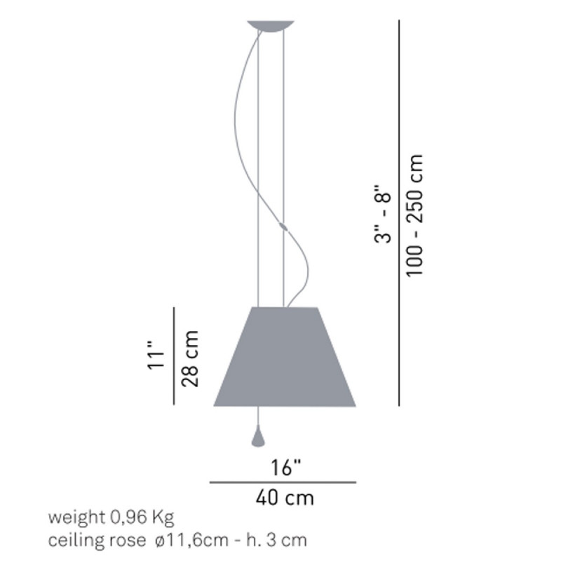 LUCEPLAN COSTANZA SOSPENSIONE - SCHEDA MISURE