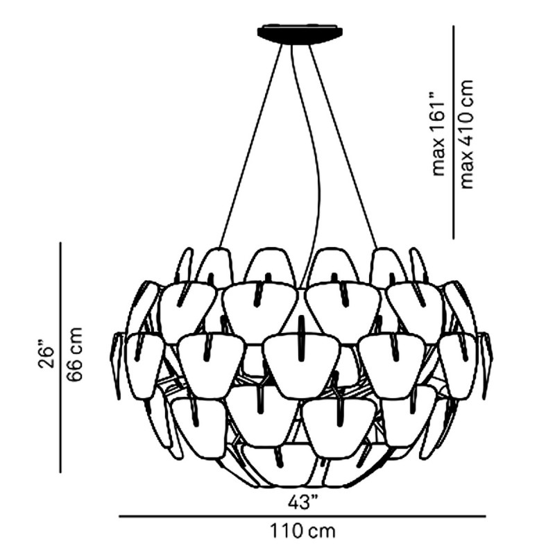 LUCEPLAN HOPE SOSPENSIONE D. 110 CM 3X250W E27