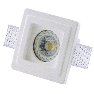 FARETTO IN GESSO INCASSO QUADRATO GU10 LED O ALOGENA