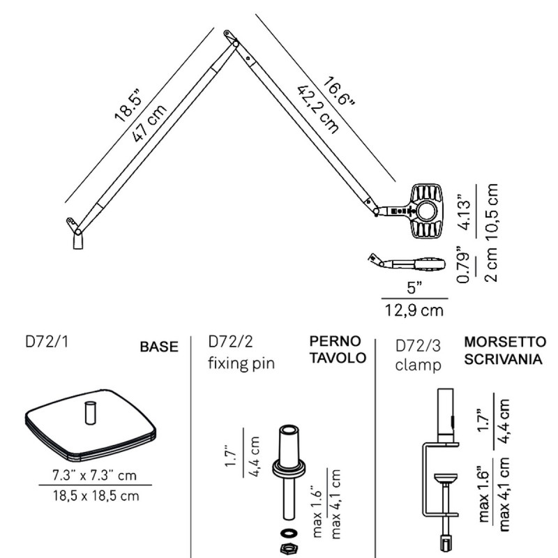 LUCEPLAN OTTO WATT TAVOLO - SCHEDA TECNICA
