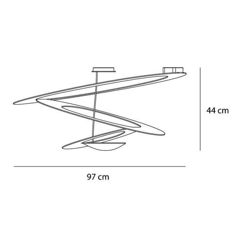 ARTEMIDE PIRCE SOFFITTO D. 97 CM LED BIANCO - MISURE