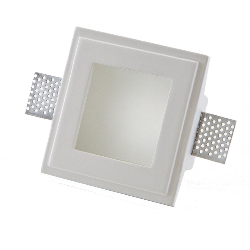 Faretto in gesso da incasso quadrato con vetro gu10 led o alogena Fari ad incasso a led
