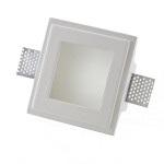 FARETTO IN GESSO DA INCASSO QUADRATO CON VETRO GU10 LED O ALOGENA FARETTO IN GESSO DA INCASSO QUADRATO CON VETRO GU10 LED O ALOGENA