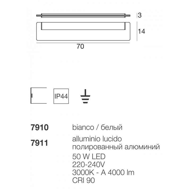 Skinny Applique LED Bagno Grande