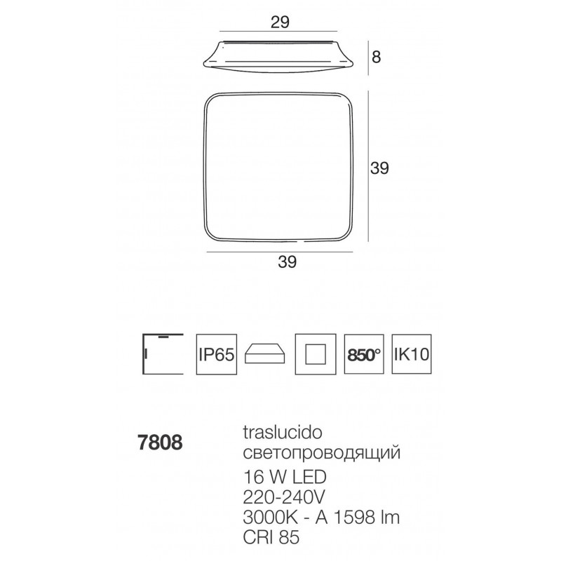 MyWhite LED Plafoniera Quadra Grande Esterno