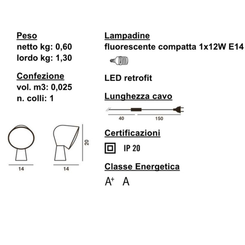 FOSCARINI BINIC - SCHEDA TECNICA