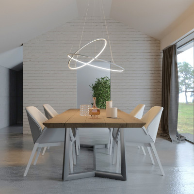 Biluce Opposit Lampada Sospensione Led Con Anelli 95 cm