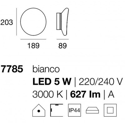 Stilnovo DYNAMIC APPLIQUE-PLAFONIERA LED IP44 Cm 18