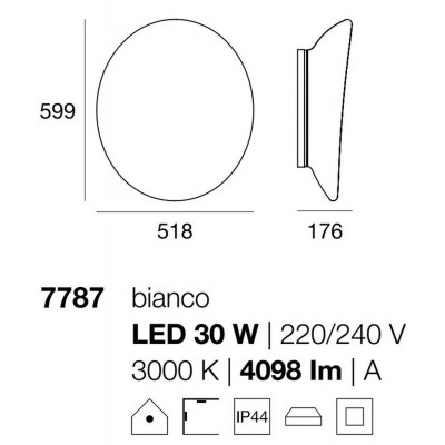 Stilnovo DYNAMIC APPLIQUE-PLAFONIERA LED IP44 cm 52