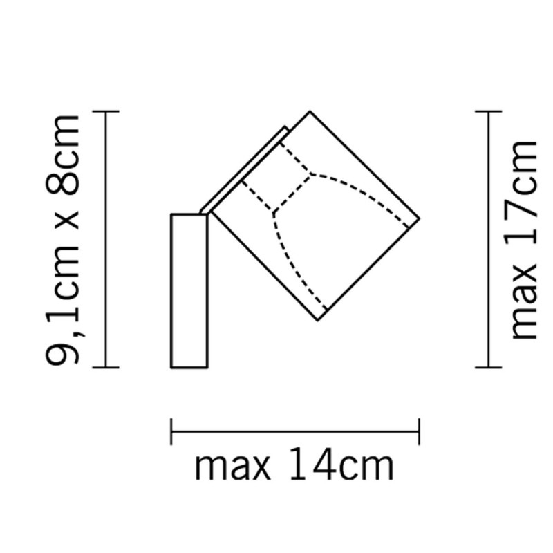 FABBIAN CUBETTO PARETE Orientabile cromato in VERO Cristallo Trasparente al piombo