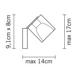 FABBIAN CUBETTO PARETE Orientabile cromato in VERO Cristallo Trasparente al piombo