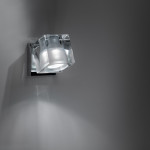 FABBIAN CUBETTO PARETE Orientabile cromato in VERO Cristallo Trasparente al piombo