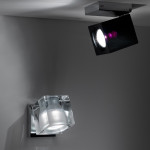 FABBIAN CUBETTO PARETE Orientabile cromato in VERO Cristallo Trasparente al piombo