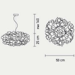 SLAMP CLIZIA LAMPADA SOSPENSIONE D. 53 CM - MISURE