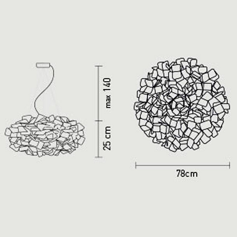 SLAMP CLIZIA LARGE SOSPENSIONE GRANDE 78 CM - SCHEDA MISURE
