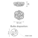 SLAMP CLIZIA Plafoniera 53 cm - SCHEDA MISURE