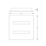 Biluce TRATTO 21 cm Plafoniera LED 12W Quadrata Extra Piatta Oro