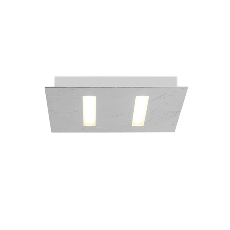 Biluce TRATTO 21 cm Plafoniera LED Quadrata extra piatta Argento