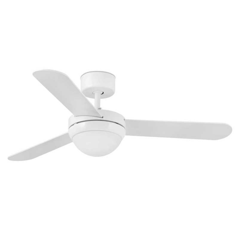 FEROE Ventilatore da Soffitto 106 cm con Luce e telecomando Pale Bianco