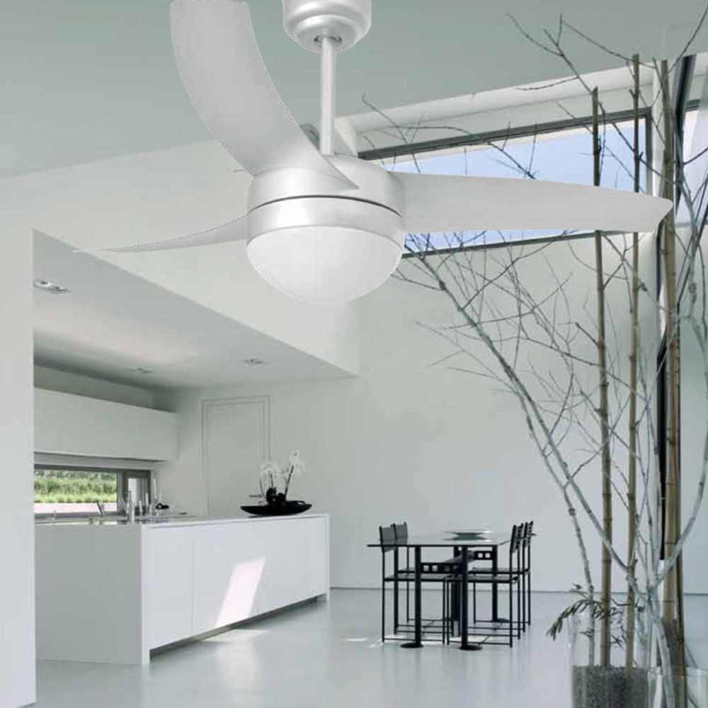 Ventilatore Soffitto con luce e telecomando Grigio