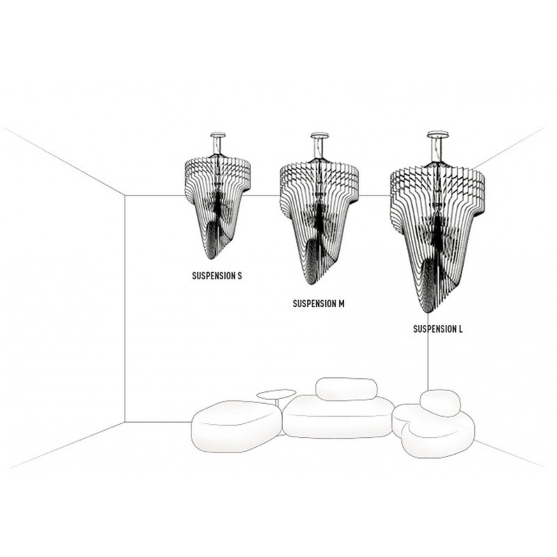 Slamp Aria Transparent L Lampada a Sospensione 70 cm LED 70W