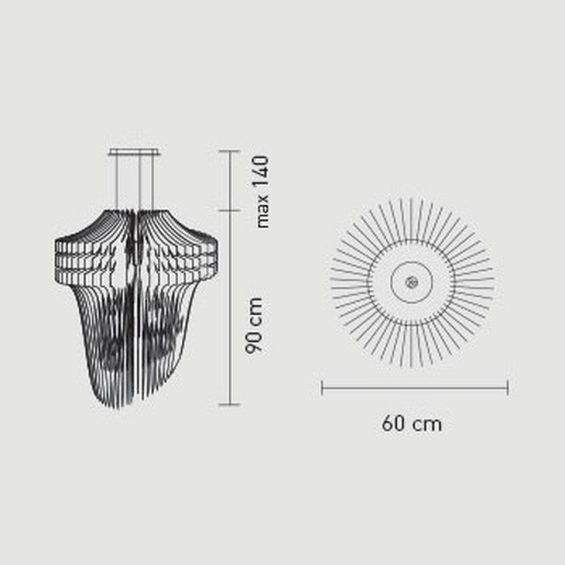 Slamp Aria Transparent M Lampada a Sospensione 60 cm LED 35W
