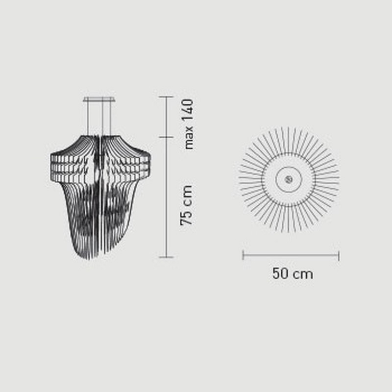 Slamp Aria Transparent S Lampada a Sospensione 50 cm LED 35W